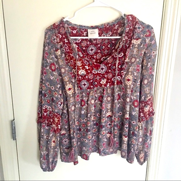 Knox Rose Tops - Peasant Floral Blouse